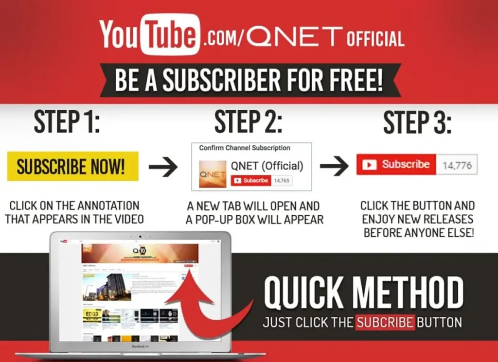 how to subscribe on youtube channel QNET