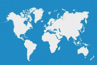 Map of world with blue background QBUZZ QNET