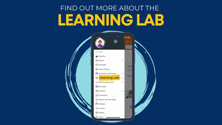 QNET Mobile App Learning Lab layout on mobile