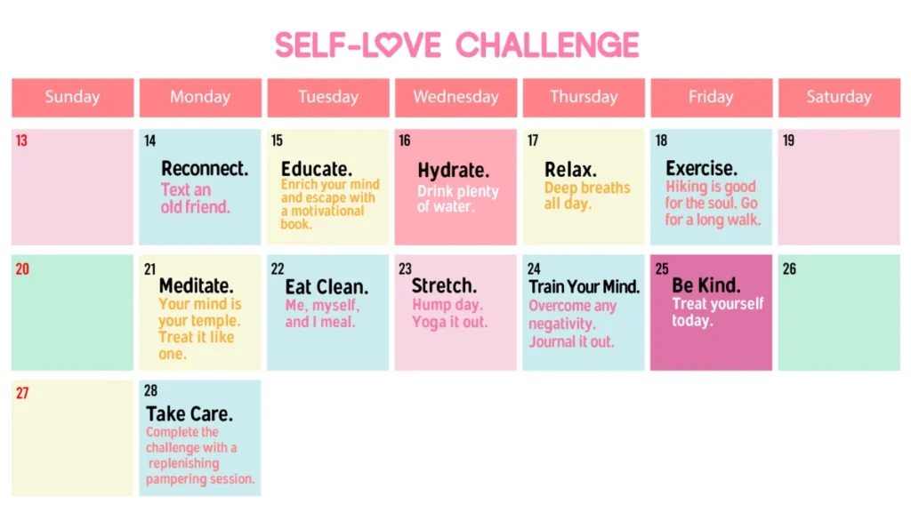 self love calendar