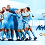 Manchester City poster celebrating win - Champions again