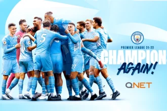 Manchester City poster celebrating win - Champions again