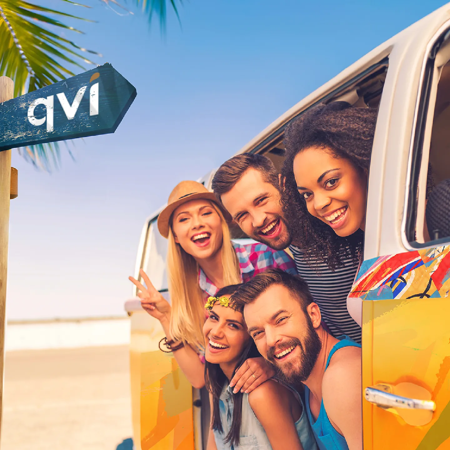 How Qnet Products And Services Are Championing Health And Bettering People’s Lives 6 Friends in a van enjoying their holiday booked through QVI