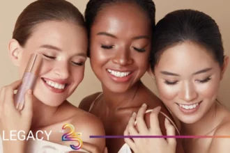 3 women posing with physio radiance product smiling