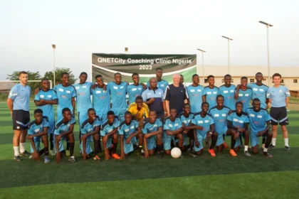 QNET Man City School 2023 posing all together