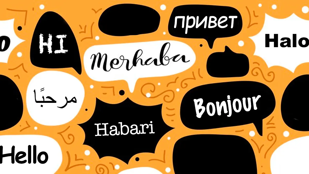 Multilingual QNET banner hello bonjour habari