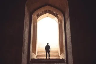 Man standing looking up at stairs, Direct selling, Vihaan
