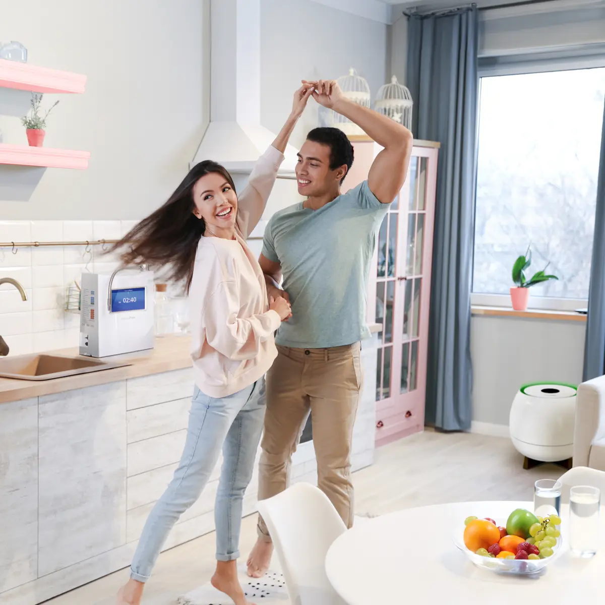 Championing Love: A Guide To The Perfect Gift For Your Valentine 4 Guy dancing with a girl he considers his QNET Valentine in their HomePure Home