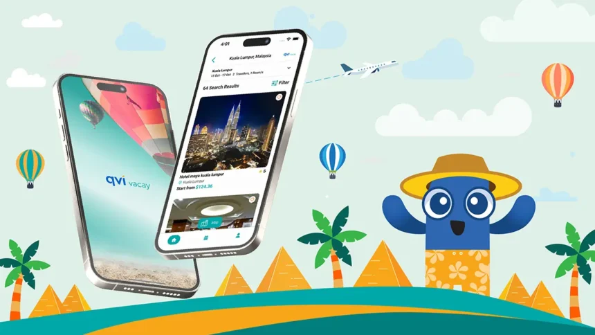 Smartphone mock-up of QVI Vacay App